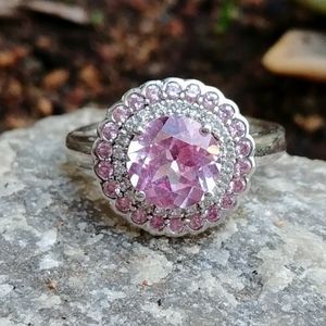 Gold over Sterling Silver Pink Sapphire Ring
